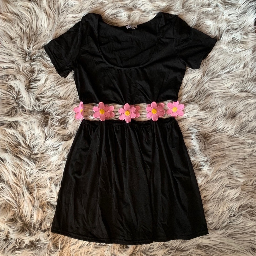 Black floral dress NWOT
